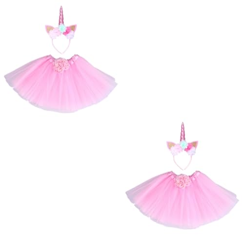 GALPADA 2St Feenkostüme für Mädchen Mädchenkostüme Mädchen-Outfits tutu kinder TUTU Rock Kinder trachtenstutzen kinder Kinderkleider Einhornkostüme Einhorn Mädchen Tutu Rock Rosa von GALPADA