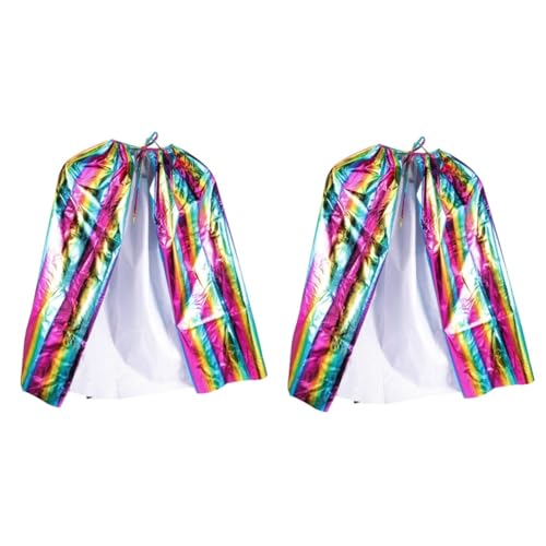 GALPADA 2St Regenbogen-Umhang für Kinder Cosplay-Umhang Flash-Kostüm Cosplay-Party-Cape-Stütze Make-up-Umhang Karnevalskostüme Kostüm für die Party Kostümparty-Umhang Polyester (Polyester) von GALPADA