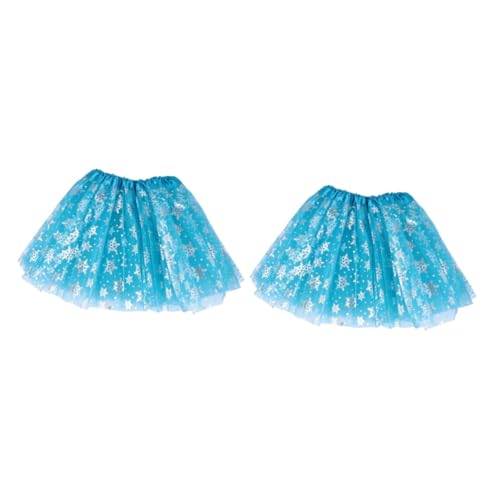 GALPADA 2St Schneeflockenrock für Kinder Prinzessinnenkostüm für Mädchen Tutu-Kleid mit Pailletten kinder ballettkleidung Kinder Prinzessinnenrock glitzer rock Tutu-Rock Kinderrock Blue von GALPADA