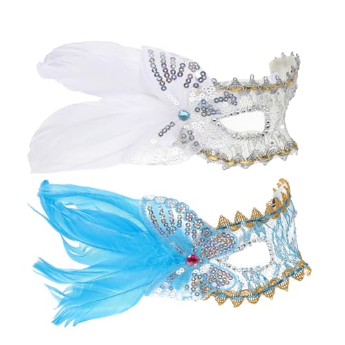 GALPADA 2St Tanzmaske halloween masken halloweenmaske white mask faschingsmasken augenpflaster Halloween-Masken karneval party masken Frauen-Maskerade-Maske Halloween-Augenmaske ，， von GALPADA