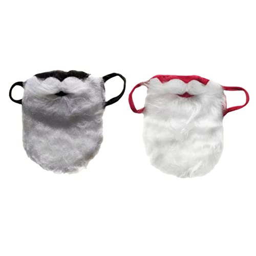 GALPADA 2St Weihnachtsbart weihnachtsdeko Mouth mask Christmas-Decorations Beard Gesicht Gnom Kostüm Bart Weihnachtsmann Cosplay Requisiten weihnachtsmann Kopfschmuck Baumwolle Black von GALPADA