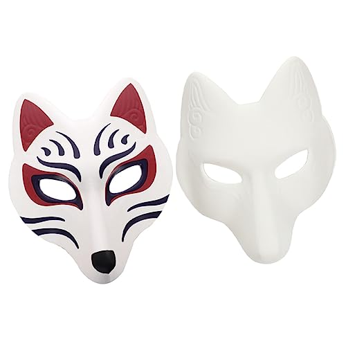 GALPADA 2st Fuchs Maske Leere Masken Zu Diy-masken Katzenmaske Weiße Maske Abschlussball Maskerade-maske Masse Fuchsmaske, Weißes Papier Katzenmasken Für Erwachsene Tiermasken Eva von GALPADA