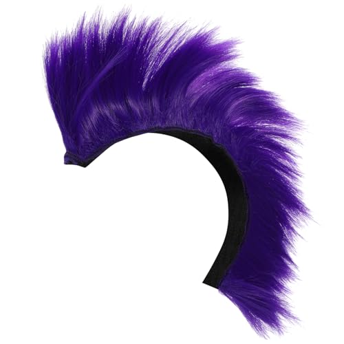 GALPADA 2st Helm Perücke Urlaubsparty Haarteil Fahrradhelm Perücken Stirnband Cosplay Verkleiden Sich Cosplay-Event-perücke Zubehör Party Perücke Helmpolster Violett Hochtemperaturdraht von GALPADA