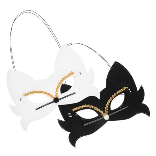 GALPADA 2st Katzenmaske Halloween Halbgesichtsmaske Partymasken-katzenstile Halloween-katzenkostümmaske Partydekorationen Mit Katzenmotiven Tiermaske Für Halloween Maske Für Kinder Stoff von GALPADA