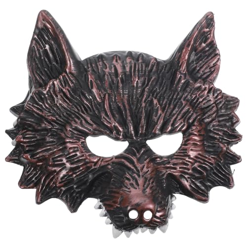GALPADA 2st Wolfsmaske Tierkopfmasken Neuartige Horrormaske Cosplay- Für Männer Halloweenkostüm Tierische Wolf Kopfbedeckung Maskerade Kopfmaske Rot Plastik von GALPADA