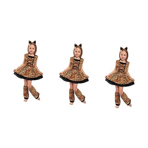 GALPADA 3 Sätze Mädchenkostüm Mädchen-outfit Kinderkostüme Mädchen Nachtwäsche Mädchen-nachthemd Rollenspiel-kostüm Für Kinder Kinderkleidung Für Mädchen Kinder Cosplay Partykleid Brown von GALPADA