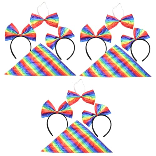 GALPADA 3 Sätze Regenbogen-Stirnband lgbtq-Zeichen Zubehör für Regenbogenpartys Gay-Pride-Bandana Jungen verbeugen sich Make-up-Stirnband Stolz Dekorationen Stolz Stirnband Satin von GALPADA