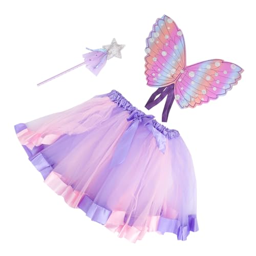 GALPADA 3 Sets 3 Teiliger Anzug Tutu Kleid Für Kinder Flügel Für Kinder Einhorn Kostüm Kinder Kleinkind Cosplay Party Outfit Kostüm Flügel Set Schmetterlingskostüm Kleinkind von GALPADA