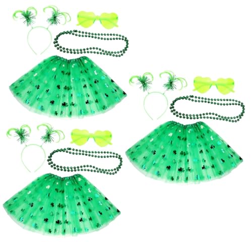 GALPADA 3 Sets Festival Rock Outfit St Patrick Shamrock Kleid Patricks Day Kostüm Anzug St Patrick'S Day Cosplay Zubehör Irische Dekoration Irische Verzierung St Patrick'S Day von GALPADA