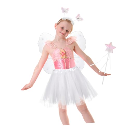 GALPADA 3 Sets Schmetterlingsflügel Vierteiliges Set Tutu Kostüm Flügel Schmetterling Feenflügel Kinderkostüm Feenkostüm Für Mädchen Feen Cosplay Schmetterlingskostüm Kostüme von GALPADA