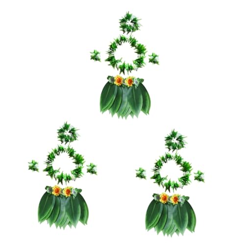 GALPADA 3 Stk Hawaii-Hula-Rock Blumengirlande Blumen-Halskette hochzeitslaken wedlock hochzeitstruhe гирлянда girlanden nupsis blumenhaarkranz goldhochzeit Rock aus Hawaii-Blättern von GALPADA