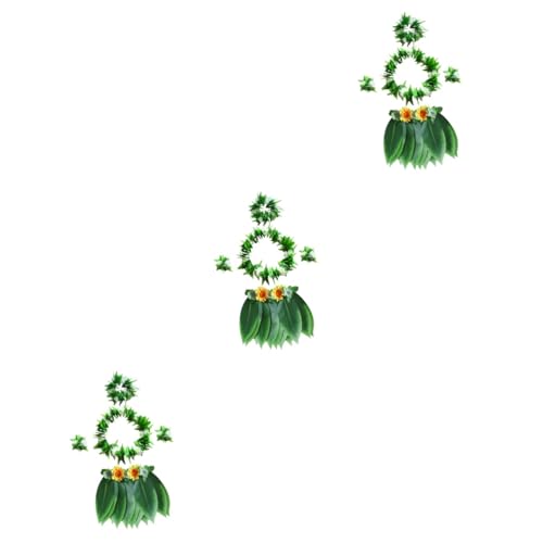 GALPADA 3 Stk Hawaii-Hula-Rock hochzeitslaken wedlock girlanden blumenhaarkranz nupsis гирлянда blumenring Blätter Girlande grüne Blattgirlande Blumen-Halskette Rock aus Hawaii-Blättern von GALPADA