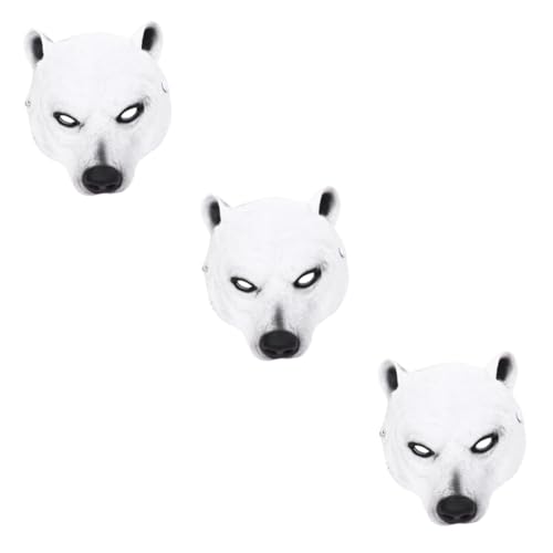 GALPADA 3 Stück Eisbär Maske Tier Gesichtsmaske Dekorative Eisbär Party Maske Zarte Eisbär Tiermaske Zarte Tiermaske Party Requisite Maske Ornament Kostüm Eisbär Gesichtsmaske von GALPADA