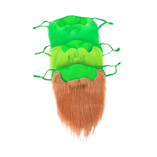 GALPADA 3 Stück Monstermaske Bart Gefälschter Weißer Bart Schnurrbart Gefälschtes Gesicht Dekorative Maske Karneval Gesichtsmaske St Patrick's Day Gesichtsbedeckung Bartmaske Cosplay von GALPADA