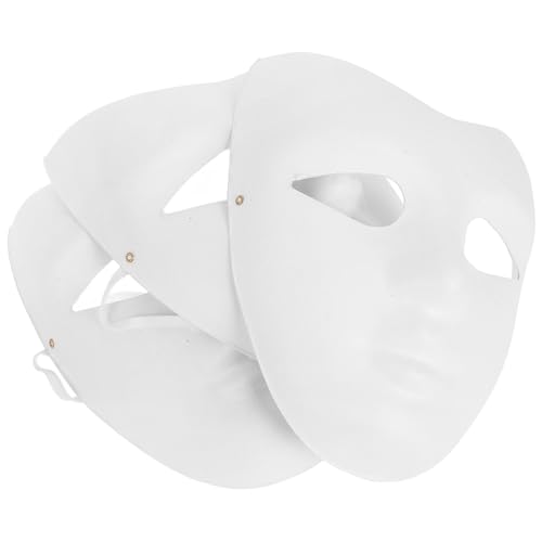 GALPADA 3 Stück Papier-kunst-diy-maske, Diy-gesichtsmaske, Blanko, Bemalbare Maske, Cosplay, Maskerade, Tanzparty, Requisite, Party-versorgung, Weiße Halloween-maske, Leere Weiße Maske von GALPADA