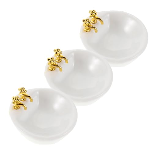 GALPADA 3 Stück Puppenhaus Zubehör Realistische Handwaschbecken Weiße Badmöbel für Puppenhaus Badezimmer Dekoration GALPADA 3 Stück Puppenhaus Zubehör Realistische Handwaschbecken Weiße Badmöbel für Puppenhaus Badezimmer Dekoration von GALPADA