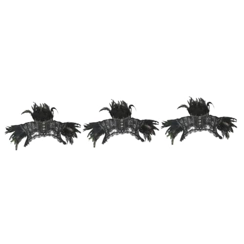 GALPADA 3 Teiliger Umhang Schwarze Outfits Anziehkostüm Kainival Kostüm Stola Umhang Halloween Outfit Gothic Halsband Cosplay Kostüm Schwarzes Kostüm Kostüme von GALPADA