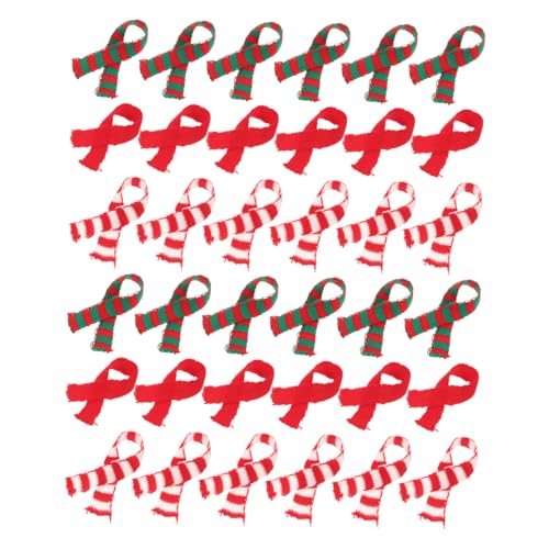 GALPADA 30 Stück Teiliges Mini Gestrickte Weihnachtsschals in Rot-weiß und Rot-grün mit Pompons Feine Doll-schals für Puppendekoration Partyzubehör und Festliche Bastel-deko GALPADA 30 Stück Teiliges Mini Gestrickte Weihnachtsschals in Rot-weiß und Rot-grün mit Pompons Feine Doll-schals für Puppendekoration Partyzubehör und Festliche Bastel-deko von GALPADA