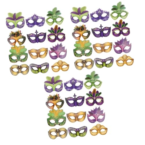 GALPADA 36 Stk Bemalte Pappmaché-Masken Karneval-Gesichtsmaske Tanzparty-Maske masken für kinder Partydekoration Halloween-Maske verkleiden masken maske Maskerade Cosplay-Maske Papier von GALPADA
