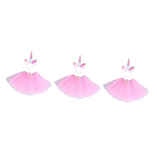 GALPADA 3St Feenkostüme für Mädchen tutu kinder TUTU Rock Kinder Mädchen-Outfit Halloween-Kostüme für Mädchen Outfit für Mädchen trachtenstutzen kinder Einhornkostüme Mädchenkostüme Rosa von GALPADA