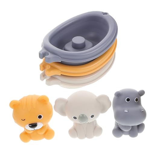 GALPADA 3er Set Teiliges Stapelbares Badeboot Spielset mit Tier Handpuppen aus Weichem Gummi Schwimmendes Badespielzeug für Kleinkinder Sicheres Interaktives Wasserspielzeug für Junge GALPADA 3er Set Teiliges Stapelbares Badeboot Spielset mit Tier Handpuppen aus Weichem Gummi Schwimmendes Badespielzeug für Kleinkinder Sicheres Interaktives Wasserspielzeug für Junge von GALPADA