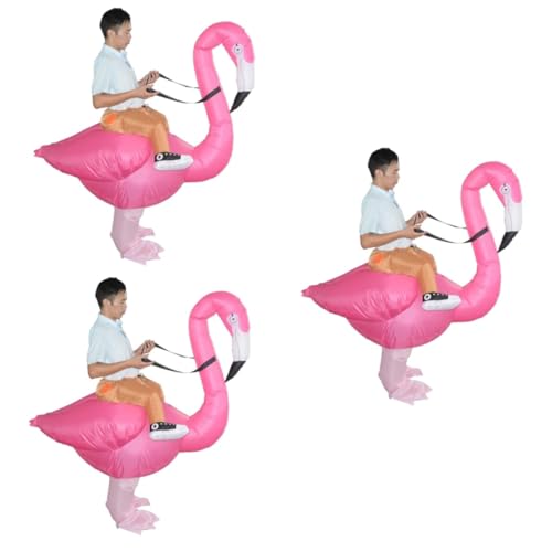 GALPADA 3st Flamingo Aufblasbare Kleidung Maskeradekostüm Kostüme Für Erwachsene Aufblasbares Partykostüm Maskerade-outfit Aufblasbares Kostüm Für Erwachsene Halloween Aufblasbare Kostüme von GALPADA