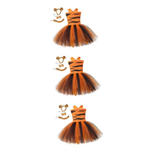 GALPADA 3st Kinderröcke Tiger-outfit Für Tigerohren Und Mädchen Tierkostüm Tigerkostüm Für Tiger Verkleiden Sich Cosplay Tigerohren Kostüm Tigerschwanzkostüm von GALPADA