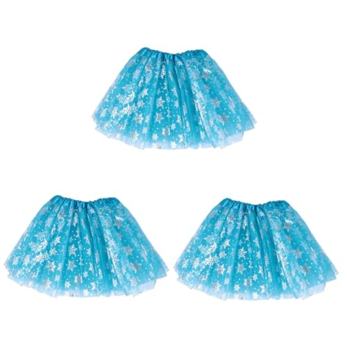 GALPADA 3st Schneeflockenrock Für Kinder Röcke Für Kinder Mädchen-tüllkleid Kleid Für Mädchen Kinder Tanzen Rock Tutu-rock Für Kleinkinder Tutu-kleid Mit Schneeflocken Blue Polyester von GALPADA