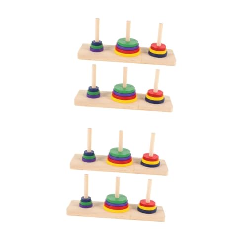GALPADA 4 STK. Intellektuelles Holzpuzzle Farbige Turm von Hanoi für Erwachsene und Kreatives Denkspiel mit Glatter Oberfläche Fördert Geistige Entwicklung und Entspannung GALPADA 4 STK. Intellektuelles Holzpuzzle Farbige Turm von Hanoi für Erwachsene und Kreatives Denkspiel mit Glatter Oberfläche Fördert Geistige Entwicklung und Entspannung von GALPADA