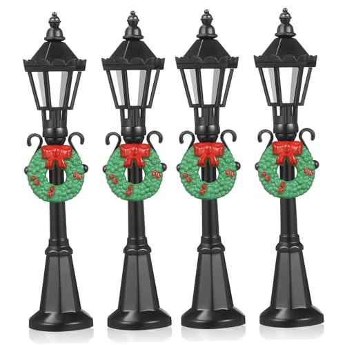 GALPADA 4 STK. Teiliges Weihnachts-straßenlaternen Miniatur Lampenpfosten mit Girlanden Weihnachtsdeko Puppenhaus Zubehör Realistische Detailreiche Micro Village Ornamente GALPADA 4 STK. Teiliges Weihnachts-straßenlaternen Miniatur Lampenpfosten mit Girlanden Weihnachtsdeko Puppenhaus Zubehör Realistische Detailreiche Micro Village Ornamente von GALPADA