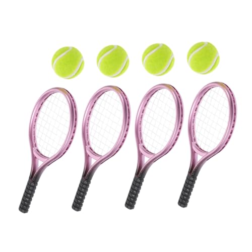 GALPADA Miniatur Tennisschläger Satz für Puppenhaus 4 Teile Spielzeug Tennis mit Bällen Detailreiche Dekoration für Fotografie und Miniaturen GALPADA Miniatur Tennisschläger Satz für Puppenhaus 4 Teile Spielzeug Tennis mit Bällen Detailreiche Dekoration für Fotografie und Miniaturen von GALPADA