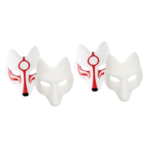 GALPADA 4 Stück Fuchs Maske Halloween Tier-Cosplay-Maske Fuchsmasken tierische Maske Tengu-Maske Kostüm hallowen masks masken für kinder Masken Bastelset Eva-Füchse-Maske zarte Partymaske von GALPADA