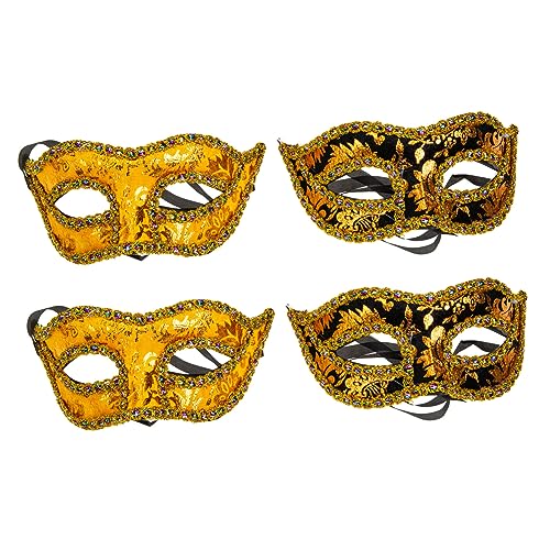 GALPADA 4 Stück Halloween Maske Maskerade Maske Für Männliche Maskerade Kostüme Masken Maskerade Halloween Requisiten Maskerade Party Retro Kleidung Paar Venezianische Masken von GALPADA