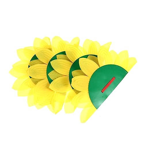 GALPADA 4 Stück Handgemachte Der Sonnenblume Punkt Dekorationen Aus Sonnenblumengewebe Tiki Thematisiert Sonnenblume Aus Papier Selber Machen Yellow Umweltfreundliches Plastikpapier von GALPADA