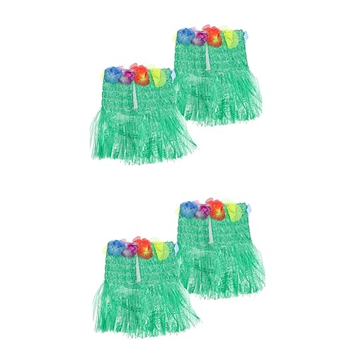 GALPADA 4 Stück Hawaiianisches Röhrenoberteil Hawaii-Outfit für Frauen Hawaii-Outfits für Kinder Hula-Tanzkostüm Hawaii Strohrock Luau-Partyzubehör Performance-Kostüm Plastik Green von GALPADA