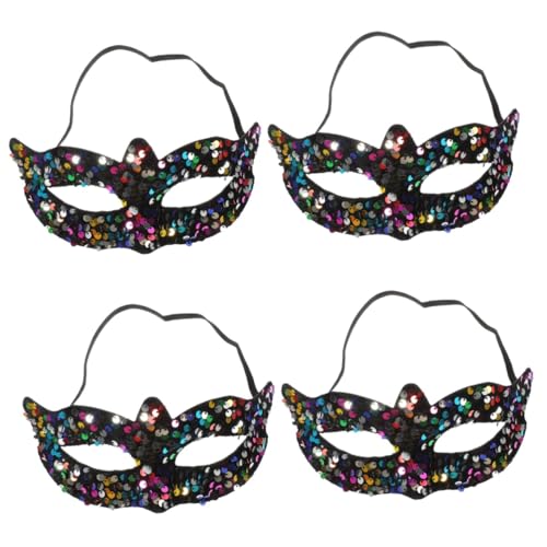 GALPADA 4 Stück Spitze Maske mit Pailletten Pailletten-Maskerade-Maske für Damen Maske für Maskeradeparty für Frauen halloween masken halloweenmaske Tanzparty-Maske tragbare Maskerademaske von GALPADA