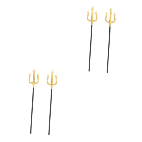 GALPADA 4 Stück Triple Fork Performance Requisiten Kostüm Dreizack Cosplay Dreizack Requisite Halloween Dreizack Spielzeug Nachahmung Dreizack Dekoratives Dreizack Spielzeug Dreizack von GALPADA