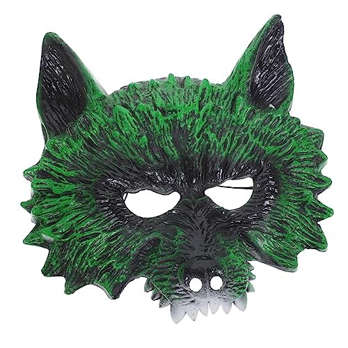 GALPADA 4 Stück neuartige Maske dekorative Halloween-Maske dekorative Wolfsmaske Wolf Kostümzubehör halloween costume halloween kleidung Maske für Festival Tiere Maske Plastik Green von GALPADA