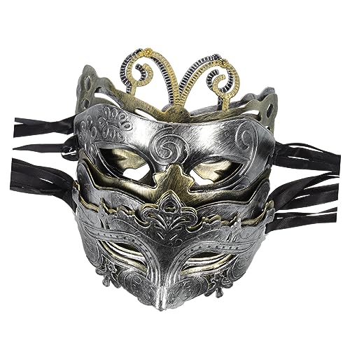 GALPADA 40st Antike Maske Maskerade Realistische Menschliche Maske Goldene Maske Gesicht Schwarze Maske Außerirdische Kostümmaske Maske Schwarz Led-maske Masken Cosplay-maske Plastik von GALPADA