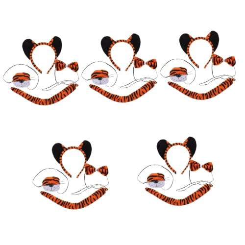 GALPADA 5 Sets Tigeranzug Tigerkostüm Tigerohren Kleinkindkostüm Tiger Cosplay Requisiten Cosplay Kostüm Tiger Tier Cosplay Kit Kleinkind Fliege Tigerschwanz Nasenkrawatte Tiger Cosplay von GALPADA