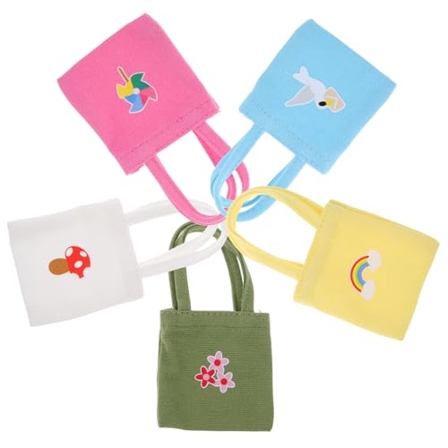 GALPADA 5 Stück Teiliges Bunte Mini Canvas Taschen für Puppenhaus Kleine Robuste Schultertaschen aus Segeltuch für Kreatives und Stilvolle Puppenkleidung GALPADA 5 Stück Teiliges Bunte Mini Canvas Taschen für Puppenhaus Kleine Robuste Schultertaschen aus Segeltuch für Kreatives und Stilvolle Puppenkleidung von GALPADA