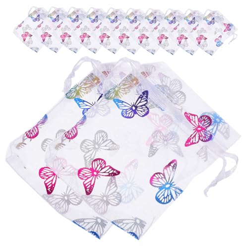 GALPADA 50 Stück Kleine Organza Beutel mit Schmetterlingsmuster Schmuck und Geschenkbeutel Praktische Zugbandtaschen Vielseitig Einsetzbar für Party Hochzeit Aufbewahrung Kleiner GALPADA 50 Stück Kleine Organza Beutel mit Schmetterlingsmuster Schmuck und Geschenkbeutel Praktische Zugbandtaschen Vielseitig Einsetzbar für Party Hochzeit Aufbewahrung Kleiner von GALPADA
