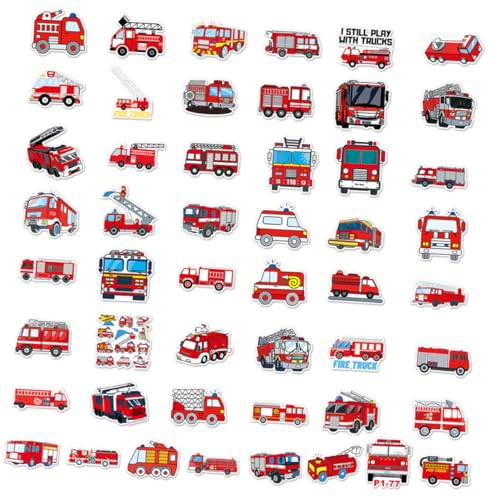 GALPADA 50 Stück Teiliges Feuerwehr lkw Sticker Selbstklebend Wasserfest Vielseitig für Planer Laptop Koffer Flasche und Scrapbooking Kreative Dekoration für Notizbücher und GALPADA 50 Stück Teiliges Feuerwehr lkw Sticker Selbstklebend Wasserfest Vielseitig für Planer Laptop Koffer Flasche und Scrapbooking Kreative Dekoration für Notizbücher und von GALPADA