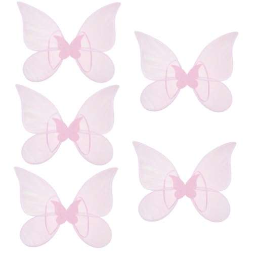 GALPADA 5St Schneeflocken-Schmetterlingsflügel butterfly wings snowflakes Schmetterlingsflügel für Cosplay Halloween-Flügel für Kinder Schmetterlingsflügel für Rollenspiele Garn Rosa von GALPADA
