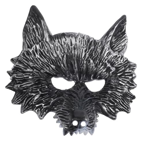 GALPADA 5st Wolfsmaske Kostümzubehör Gruselige Masken Halloween- Cosplay-maske Für Männer Halloween-kostümmaske Wolfskopfmaske Party Cosplay Wolf Maske Gruseliger Helm Plastik Silver von GALPADA