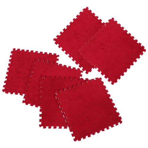 GALPADA 6 Stück Rote Eva Puzzle bodenmatten mit Plüschoberfläche Vielseitige rutschfeste Spielmatten für Kinderzimmer und Haushaltsböden Waschbare Strapazierfähige Bodenfliesen GALPADA 6 Stück Rote Eva Puzzle bodenmatten mit Plüschoberfläche Vielseitige rutschfeste Spielmatten für Kinderzimmer und Haushaltsböden Waschbare Strapazierfähige Bodenfliesen von GALPADA