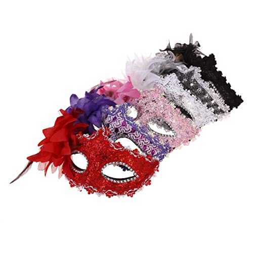 GALPADA 6st Spitzenmaske Für Maskenball Kostüm Vintage-halloween Maskerade Für Frauen Halloween-maske Männliche Maskerade Venezianische Maskerade Dekorative Masken Maskerade Türkis von GALPADA