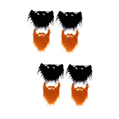 GALPADA 8 STK Flanell Bart Fake Beard Fake Schnurrbart Fasching Schnurrbart Whisker-Cosplay-Schnurrbart Schwarzer Weihnachtsbart lustiger falscher Bart lebhafter falscher Bart Plüschtuch von GALPADA