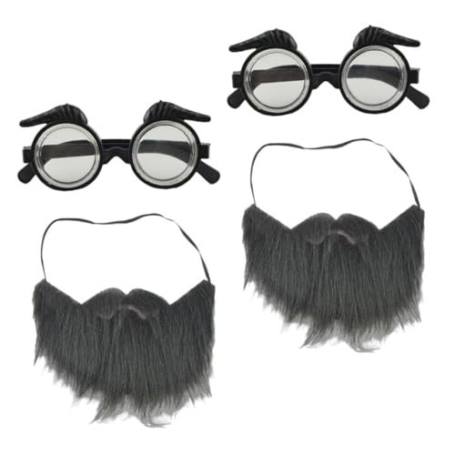 GALPADA 8 Sätze Abschlussballparty Bart Cosplay gefälschter Bart Clown-Brille Clown-Outfit Kostümzubehör Fake Beard Fake Schnurrbart Kostüm Schnurrbart Schnurrbart-Ornament Flanell Black von GALPADA