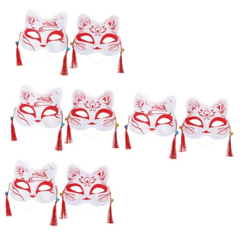 GALPADA 8 Stück Fuchs Maske Cosplay Kostüm Maske Japanischer Stil Cosplay Masken Ball Abschlussball Augenkostüm Japanische Masken Katzenmasken Ballmaske Maskerade Maske von GALPADA